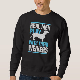 Sudadera Hombres Weiner Perro Hombres Reales Juegan Con Sus