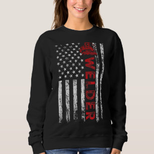 Sudadera Hombres Welder Bandera Estadounidense Patriótica S