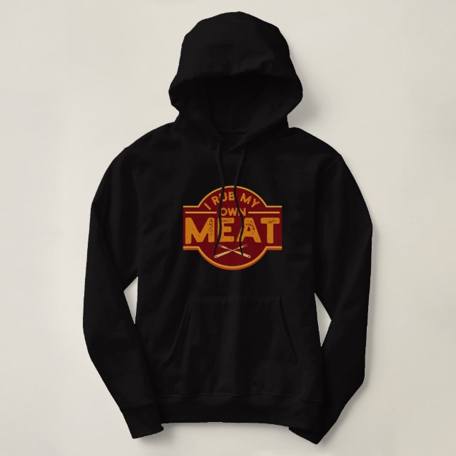 Sudadera Hombres, yo froto mi propia carne Graciosa BBQ Gri (Diseño del anverso)
