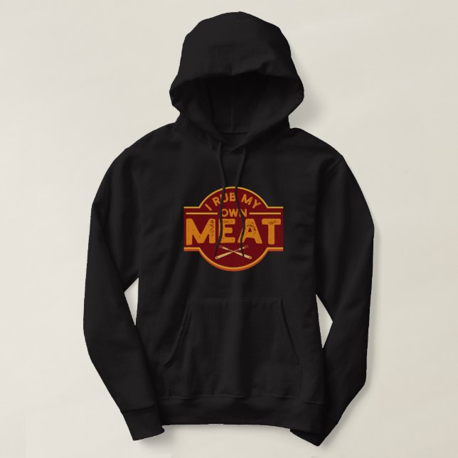 Sudadera Hombres, yo froto mi propia carne Graciosa BBQ Gri (Diseño del anverso)