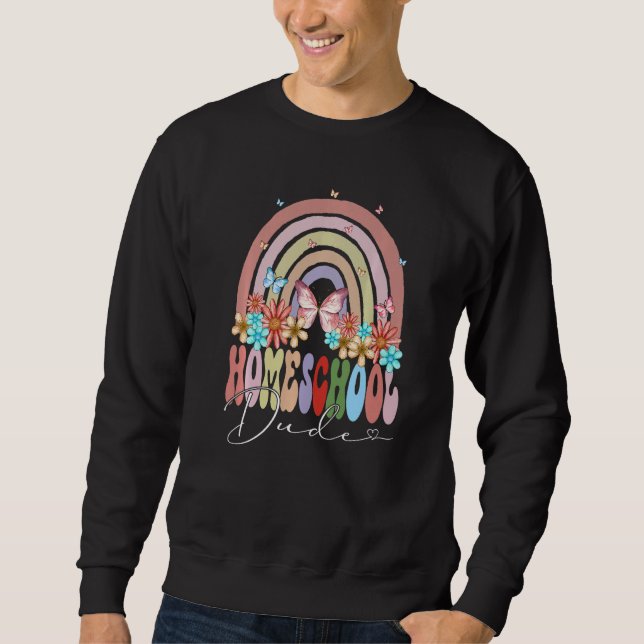 Sudadera Homeschool Dude Back To School Rainbow Retro Groov (Anverso)
