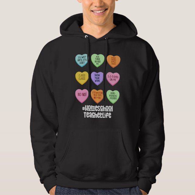 Sudadera Homeschool Teacher Valentines Day Conversation Hea (Anverso)