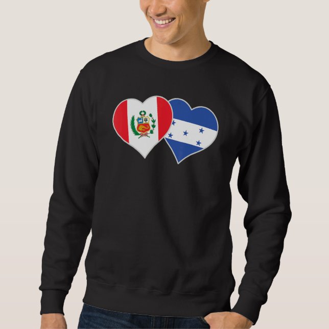 Sudadera Honduran Peruvian Flag Love Honduras Peru Heart (Anverso)