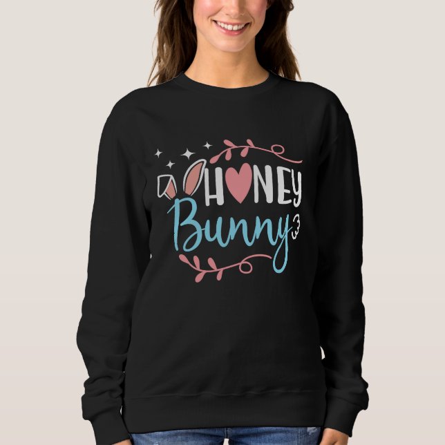 Sudadera Honey Bunny Cute Trendy Girly Easter Sunday Rabbit (Anverso)