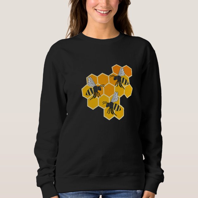 Sudadera Honeycombs Bees Nature Wildlife Honey Premium (Anverso)