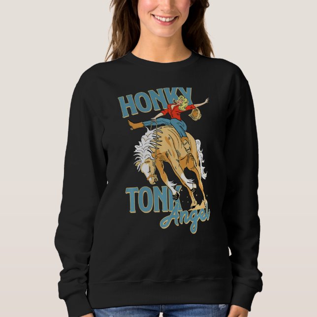 Sudadera Honky Tonk Angel sostiene tu caballo País Occident (Anverso)