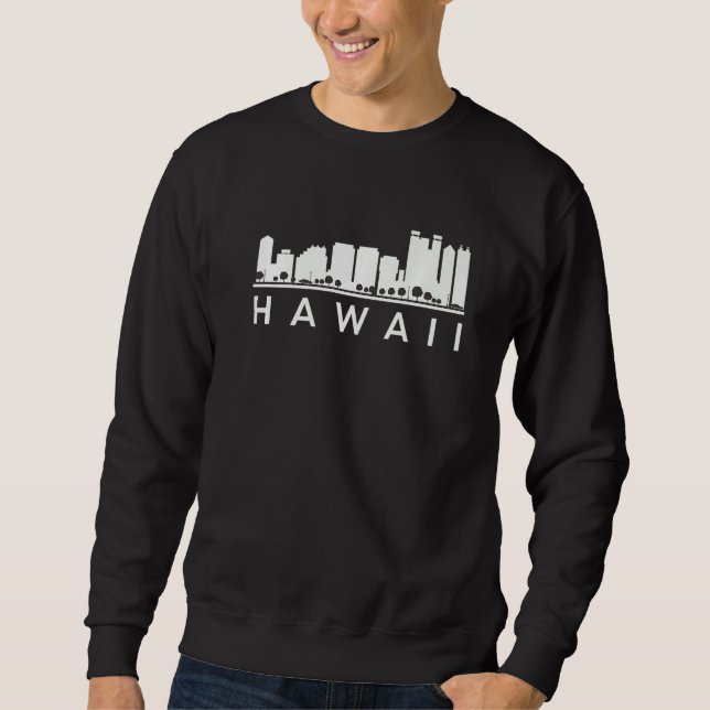 Sudadera Honolulu Hawaii Skyline Home State Vintage Souveni (Anverso)