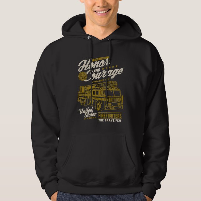 Sudadera Honor and Courage Firefighter Fire Dept Fire Truck (Anverso)
