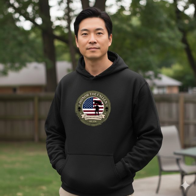 Sudadera Honor The Fallen Defend The Living 250th USA (Premium 250th Anniversary Hoodie: A bold tribute to American bravery and lasting freedom.)