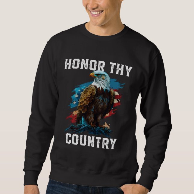 Sudadera Honor Thy Country American Bald Eagle America USA  (Anverso)