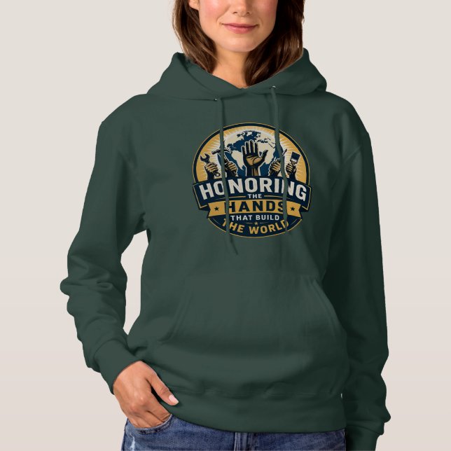 Sudadera Honrando las Manos que Construyen un Mundo Verde (Anverso)