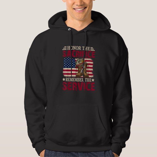 Sudadera Honrar el sacrificio recordar el servicio militar (Anverso)