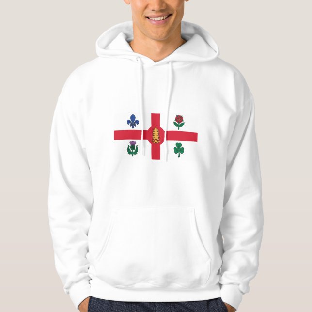 Sudadera Hooded Sweatshirt with Flag of Montreal, Canada (Anverso)