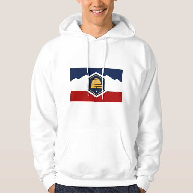 Sudadera Hooded Sweatshirt with Flag of Utah, USA (Anverso)