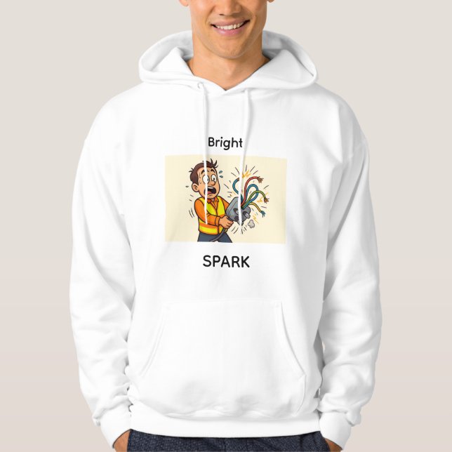 Sudadera Hoodias de Bright Spark para electricistas (Anverso)