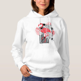 Sudadera Hoodias para mujeres con impresión de flamingo roj