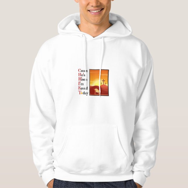 Sudadera Hoodie, acrónimo de Cristo masculino (Anverso)