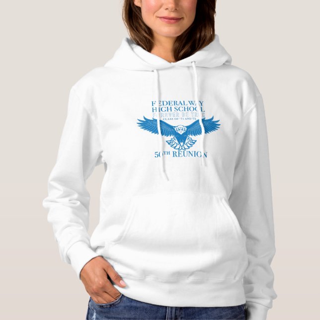 Sudadera Hoodie azul de las mujeres (Anverso)