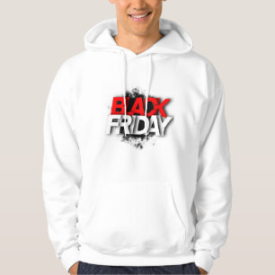 Sudadera Hoodie blanco masculino con negrita "VIERNES NEGRO