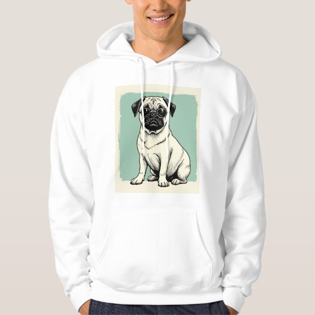 Sudadera Hoodie con Pug (Anverso)