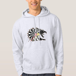 Sudadera Hoodie Dartscheibe mit Dartpfeilen und Adlerkopf