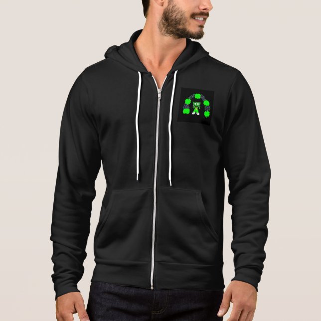 Sudadera Hoodie de azote completo de los hombres de St. Pat (Anverso)