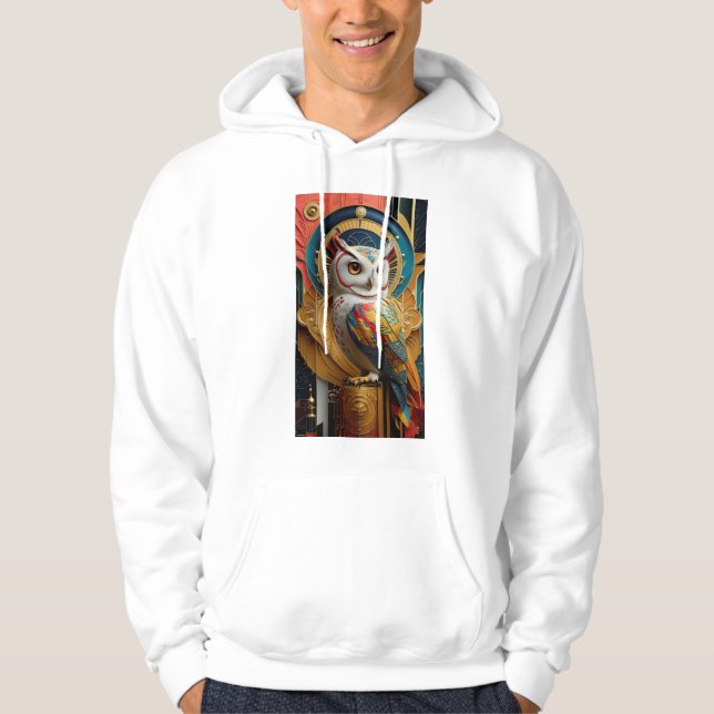 Sudadera Hoodie de búho blanco espectacular (Anverso)