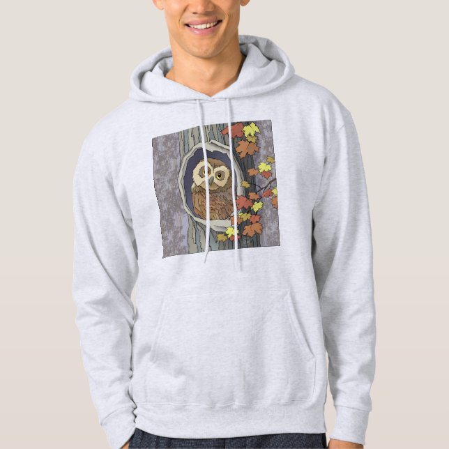Sudadera Hoodie de búho y colores otoñales (Anverso)