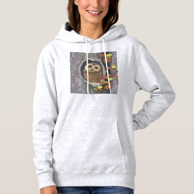 Sudadera Hoodie de búho y colores otoñales (Anverso)