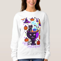 Hoodie de calabaza para gatos gráficos de Hallowee