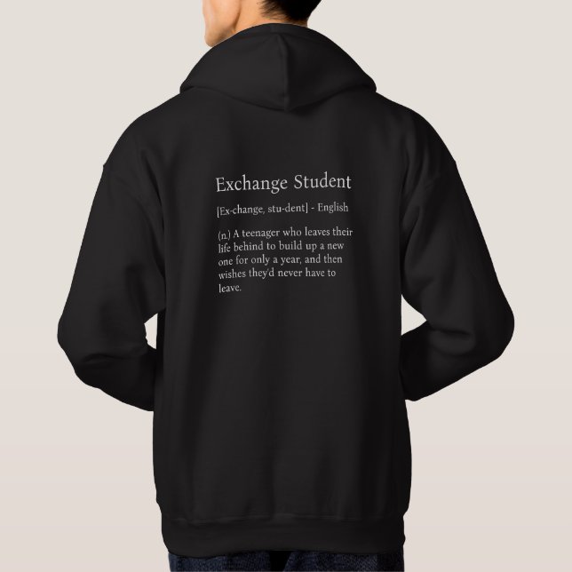Sudadera Hoodie de camiseta de definición de estudiante de  (Reverso)