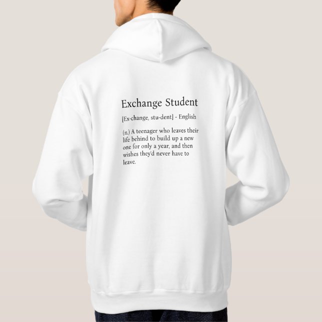 Sudadera Hoodie de camiseta de definición de estudiante de  (Reverso)