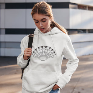 Sudadera Hoodie de conchas marinas decorativas