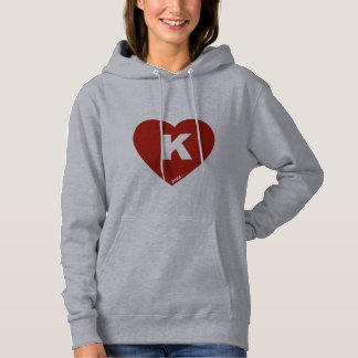 Sudadera Hoodie de corazón rojo y blanco de las mujeres