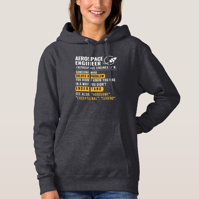 Sudadera Hoodie de definición de ingeniero aeroespacial (Anverso)