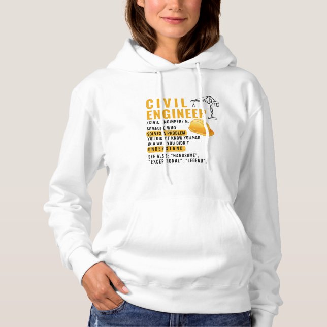 Sudadera Hoodie de definición de ingeniero civil (Anverso)