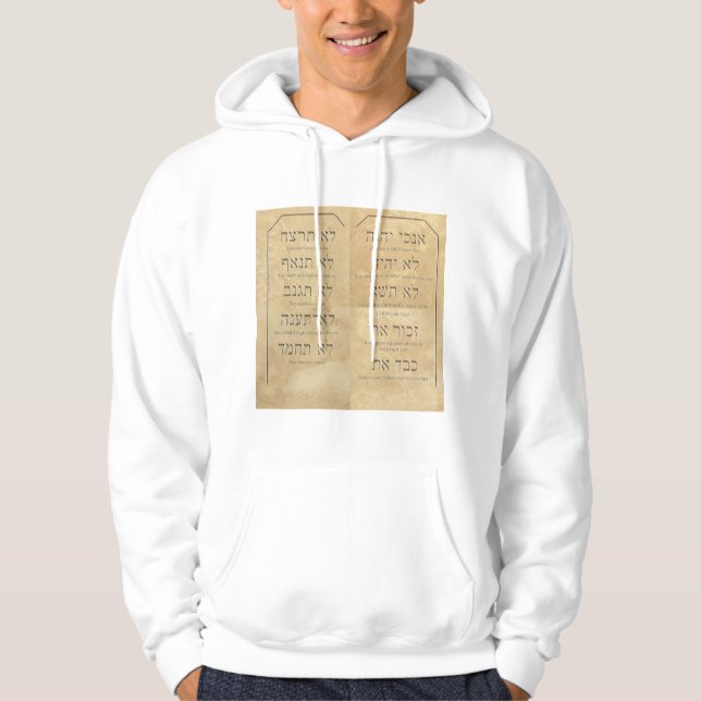 Sudadera Hoodie de diez mandamientos (Anverso)