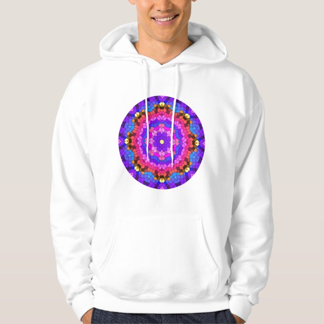Sudadera Hoodie de diseño de mosaico de color circular (Anverso)