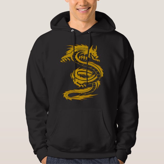 Sudadera Hoodie de dragón gráfico masculino retro (Anverso)