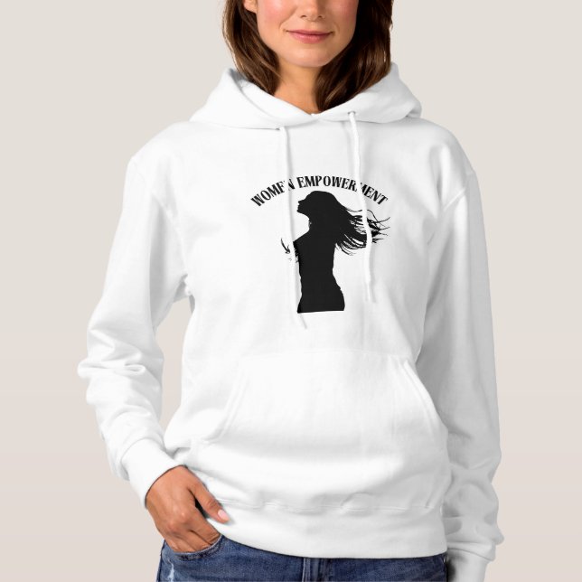 Sudadera Hoodie de empoderamiento de silueta de mujer segur (Anverso)