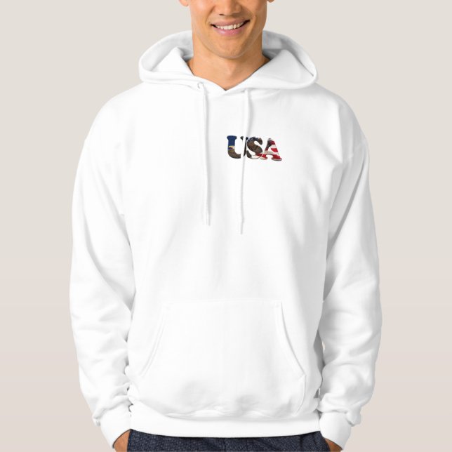 Sudadera Hoodie de estilo US FLAG & EAGLE USA (Anverso)