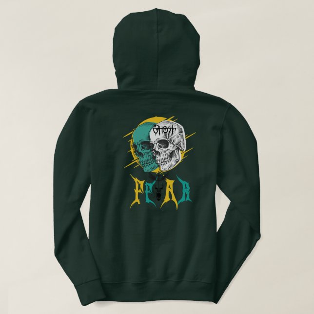 Sudadera Hoodie de fusión de cráneo doble (Reverso del diseño)