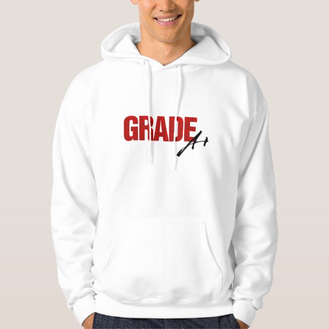 Sudadera Hoodie de grado A+ (blanco/rojo) (Anverso)
