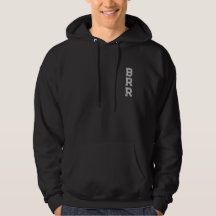 Hoodie de gris con logotipo BRR