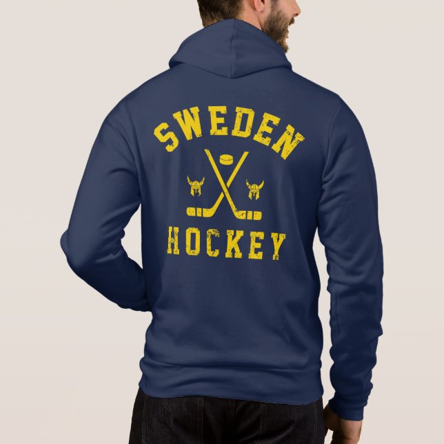 Sudadera Hoodie de hockey sobre hielo de Suecia (Reverso)