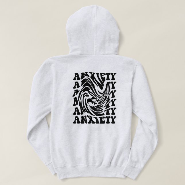 Sudadera Hoodie De Ilusión Óptica "Swirl De Ansiedad" - (Reverso del diseño)