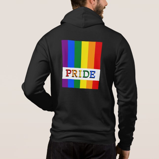 Sudadera Hoodie de la bandera arcoiris y LGBT, moda del org (Reverso)