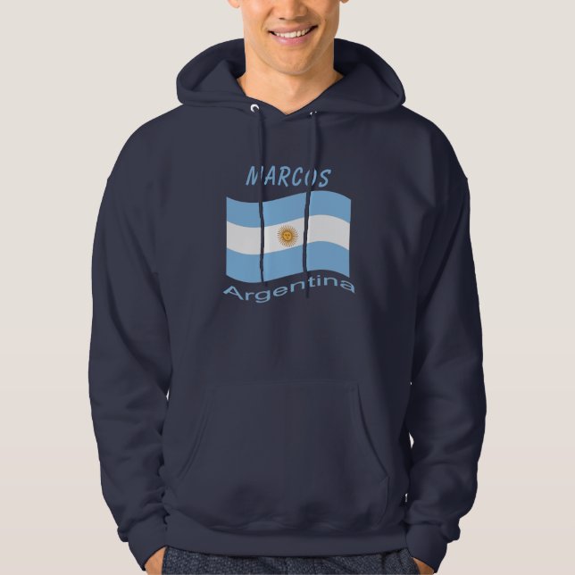 Sudadera Hoodie de la Bandera de Argentina (Anverso)