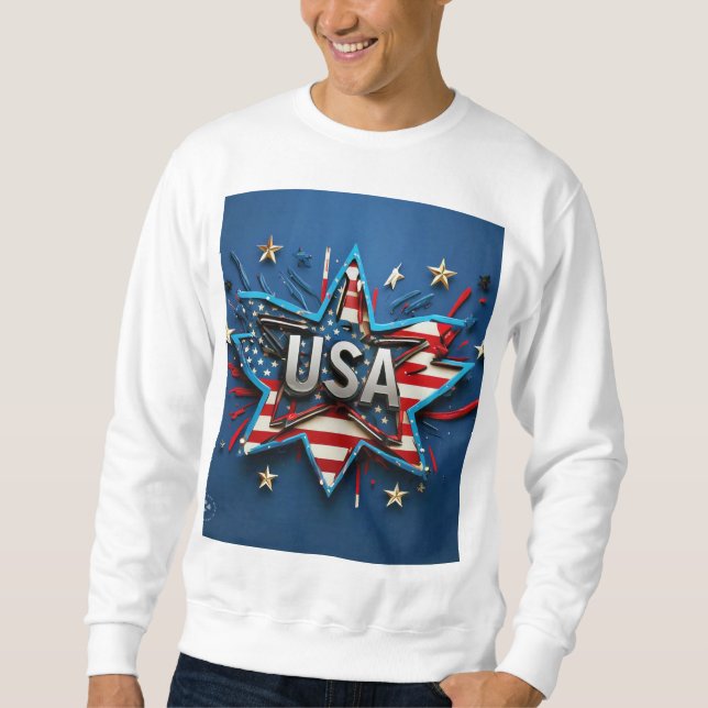 Sudadera Hoodie de la bandera de los Estados Unidos con log (Anverso)
