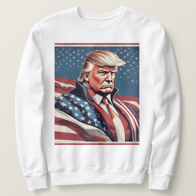 Sudadera Hoodie de la bandera estadounidense épica de Trump (Anverso del diseño)
